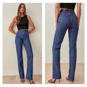 Reformation Cynthia straight long Jeans in cesme